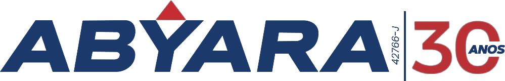 Abyara 30th-anniversary identity in a monochrome application on black