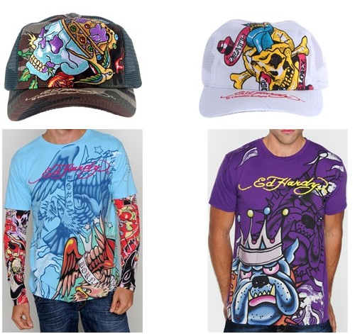 Ed Hardy caps and T-shirts featured at the Brazilian launch