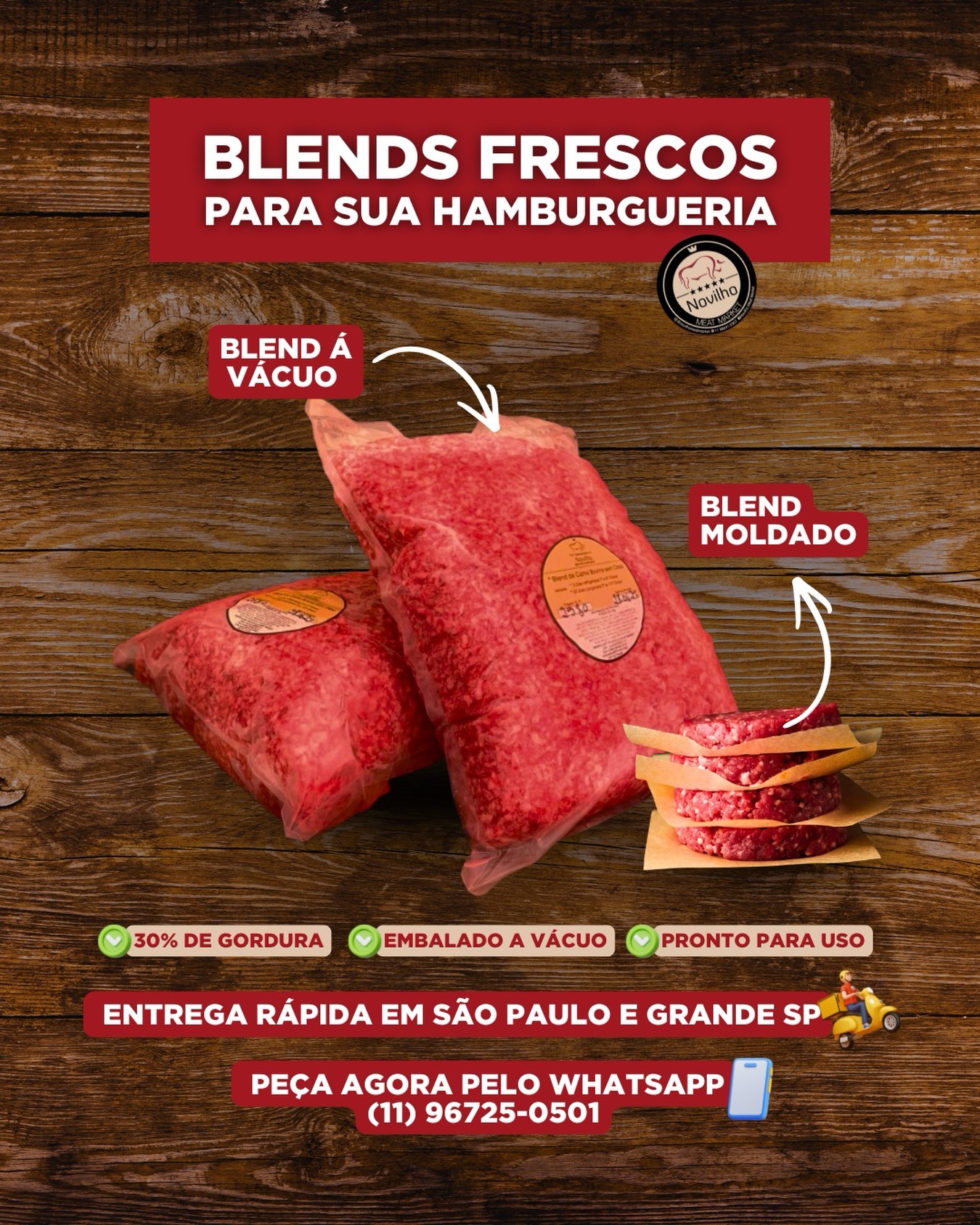 Fresh vacuum-packed blends by Novilho Meat Market