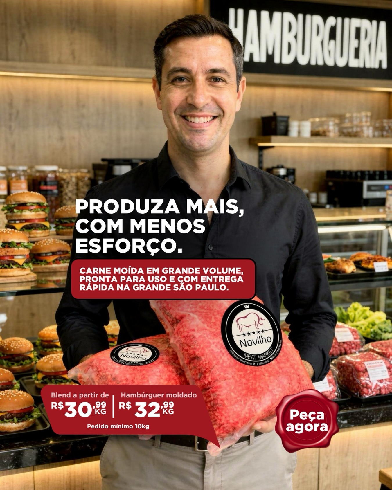 Novilho commercial operation with packaged blends